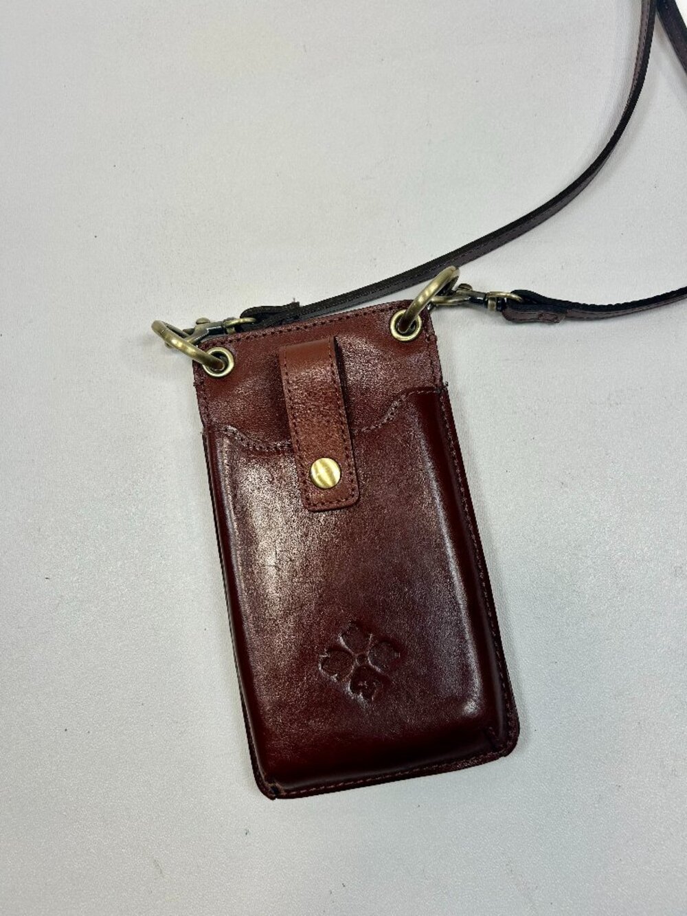 PATRICIA NASH Heritage Farleigh Brown Leather Phone Case Wallet Crossbody Tan